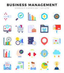 Set of Flat Business Management Icons. Flat art icon. Vector illustration
