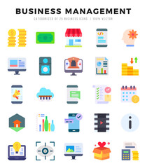 Set of Business Management icons. Vector Illustration.