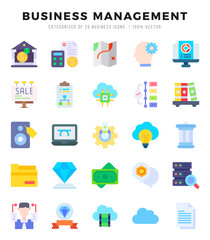 Simple Set of Business Management Related Vector Flat Icons.