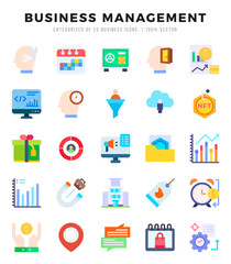 Set of Business Management Icons Flat icons collection.