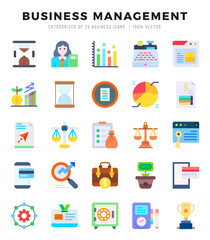 Set of Business Management icons. Vector Illustration.