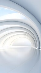 Fototapeta premium Abstract Modern Architectural Interior with Minimal White Curves and Symmetry