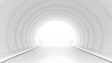 Naklejka premium Abstract White Futuristic Tunnel Architectural Background
