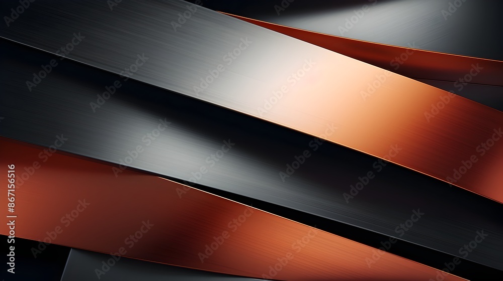 Wall mural dramatic abstract metallic structure background with sleek geometric patterns