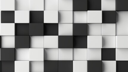 Modern futuristic pattern with alternating square black and grey pixels, sleek and stylish, high contrast, clean lines