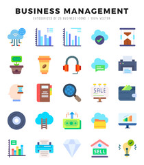 Business Management Flat icons. Vector Flat illustration.