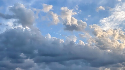 Airplane Contrails in the Sky