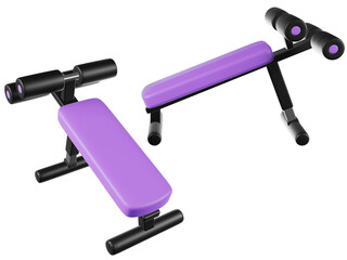 クランチベンチの3Dイラスト