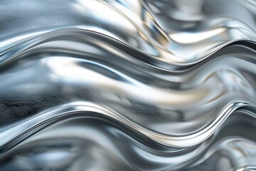 Silver abstract background with wavy pattern created with generative ai