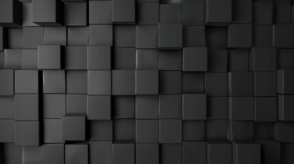 Square black and grey pixel pattern, contemporary futuristic look, precise alignment, stylish and sophisticated
