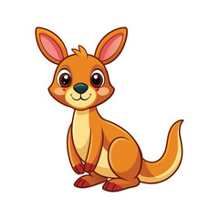 Cartoon cute kangaroo on vector