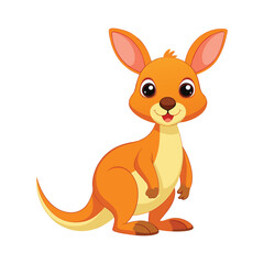 Cartoon cute kangaroo on vector