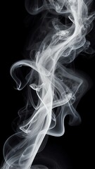 Obraz premium abstract white smoke design in black background