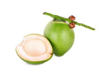 Green coconut isolated on white background