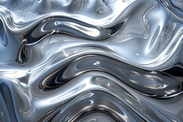 Silver abstract background with wavy pattern created with generative ai