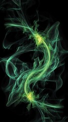 Fototapeta premium abstract green fire design in black background