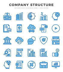Company Structure Icons bundle. Two Color style Icons. Vector illustration.