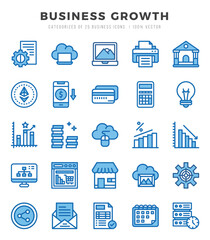 Business Growth Icons bundle. Two Color style Icons. Vector illustration.