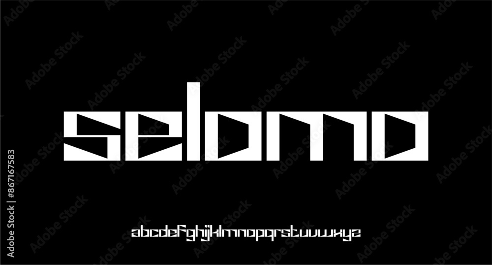 Fototapete geometric modern unique bold display alphabet font vector