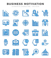 Set of 25 Business Motivation Two Color Icons Pack.