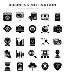 Business Motivation Glyph icons. Vector Glyph illustration.