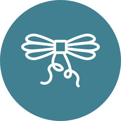 Stylish Bow Line White Circles Multicolors