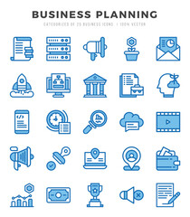 Business Strategy Icons bundle. Two Color style Icons. Vector illustration.