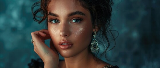 CloseUp Portrait of Thoughtful Young Woman with a Pensive Expression and Soft Lighting