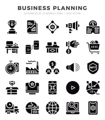 Business Planning Glyph icons. Vector Glyph illustration.