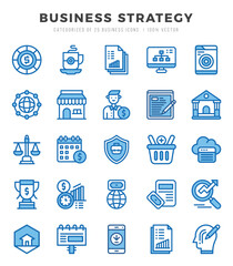 Business Strategy icons set. Vector illustration.