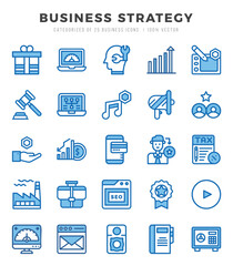 Business Strategy Two Color icons collection. 25 icon set. Vector illustration.