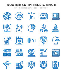 Business Intelligence Icon Pack 25 Vector Symbols for Web Design.