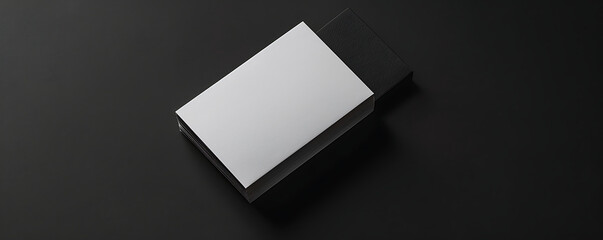 Blank business card mockup on black background
