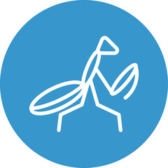 Praying Mantis Line White Circles Multicolors