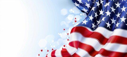 America flag background. 4th of July or America independence day. Generative AI technology.