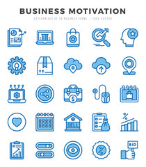 Business Motivation icons set. Vector illustration.