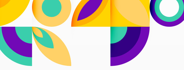 Circles and petals. Geometric beautiful abstract minimal template for Wallpaper, Banner, Background, Card, Book Illustration, landing page