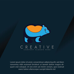 Brown bear icon vector Illustration.Bear cartoon animal logo. Polar bear logo concept vector template design.