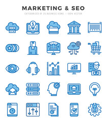 Marketing & SEO icons set. Vector illustration.