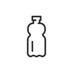 Plastic bottle, linear style icon. Editable stroke width