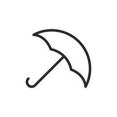 Umbrella, linear style icon. Symbol for protection, shelter, and safety. Editable stroke width.