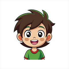 Cartoon kids with different expressions vector