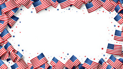 The abstract background, frame, and framework of the US flag, with blank spaces for text, for the US general election and presidential election