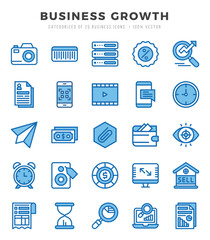 Set of Two Color Business Growth Icons. Two Color art icon. Vector illustration