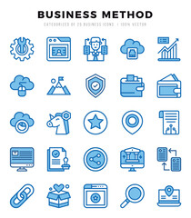 Business Method icons set. Collection of simple Two Color web icons.