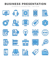 Business Presentation Icon Pack 25 Vector Symbols for Web Design.