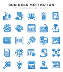 Set of Business Motivation icons. Vector Illustration.