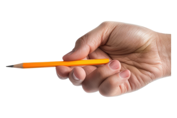 Volunteer handing out pencil isolated on transparent background