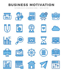 Simple Set of Business Motivation Related Vector Two Color Icons.