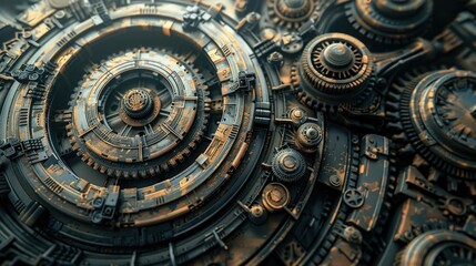 Mesmerizing Metallic Gears and Intricate Mechanical Patterns